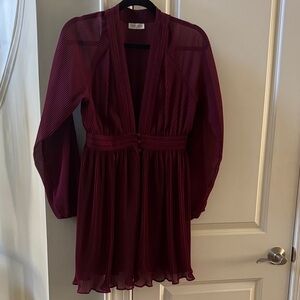 Vestique Burgundy Long Sleeve Dress